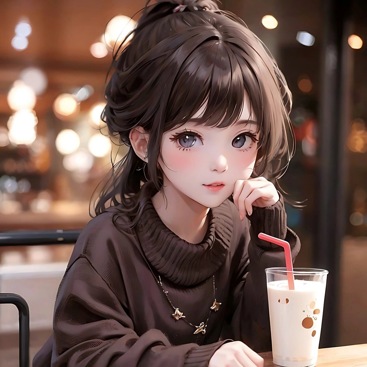 给自己换一个奶茶女孩头像惊艳所有人 #动漫