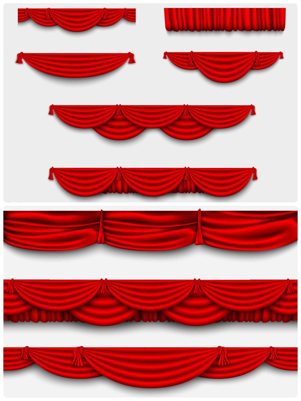 舞台红色幕布帷幕插图素材 y629舞台幕布插图 共计10个ai矢量素材