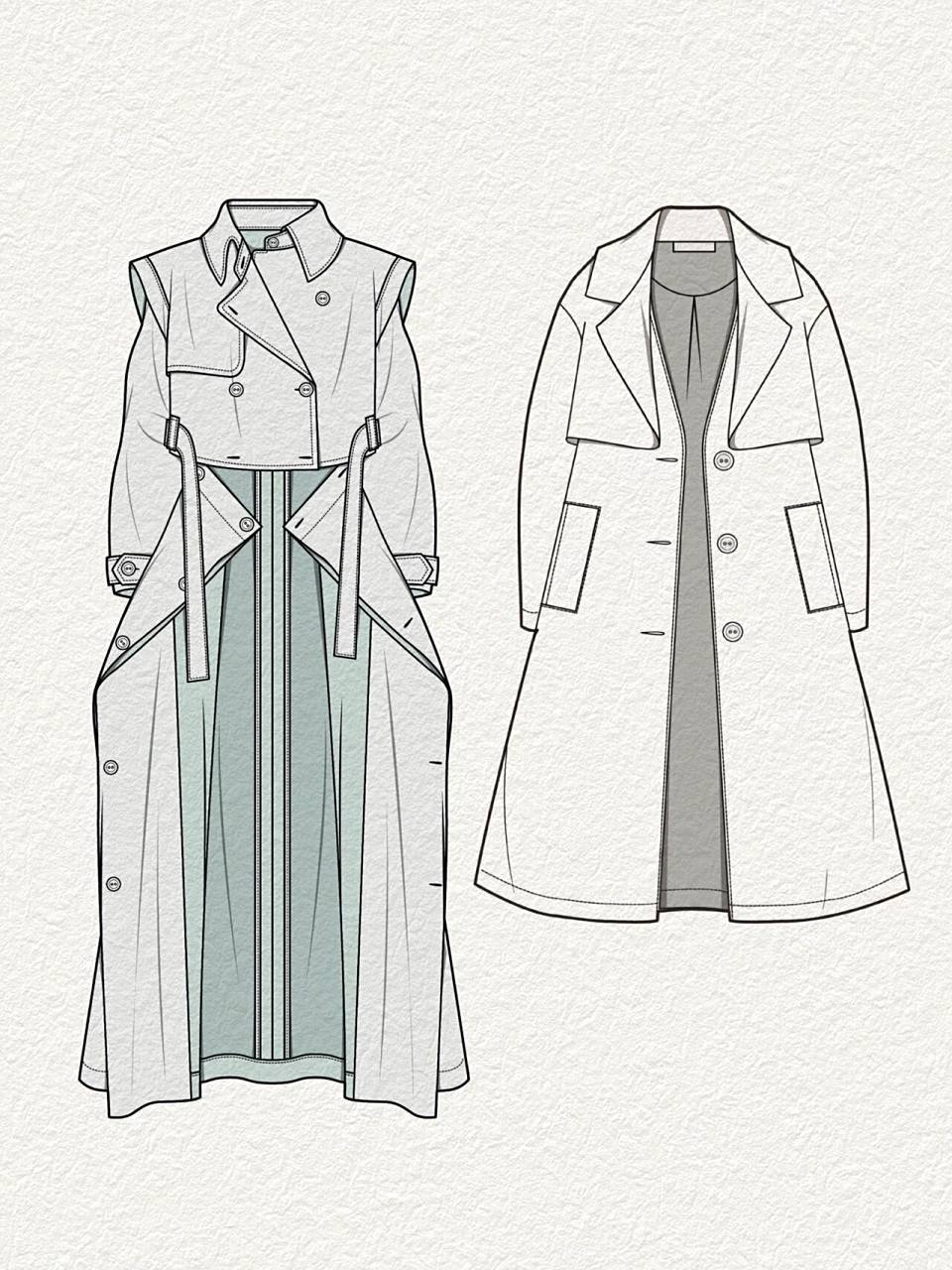 服装设计 | 34款风衣款式图分享(上篇)