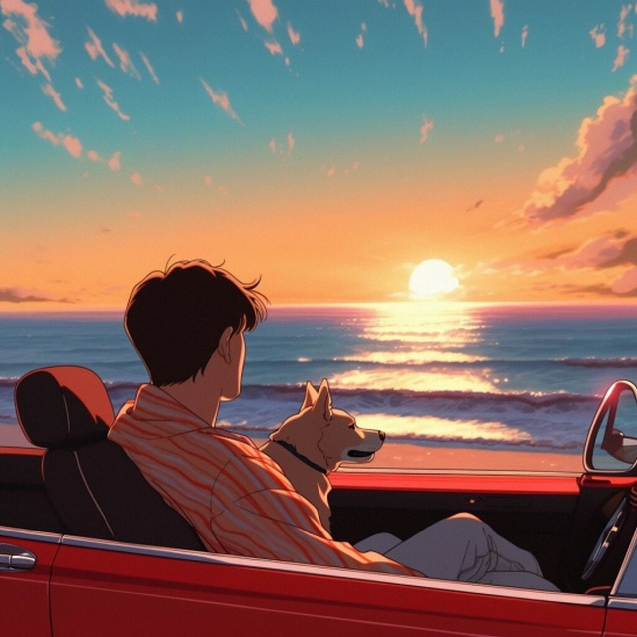 头像一个男的和狗的背影啥意思 一人一狗9898 在夕阳下95 就像