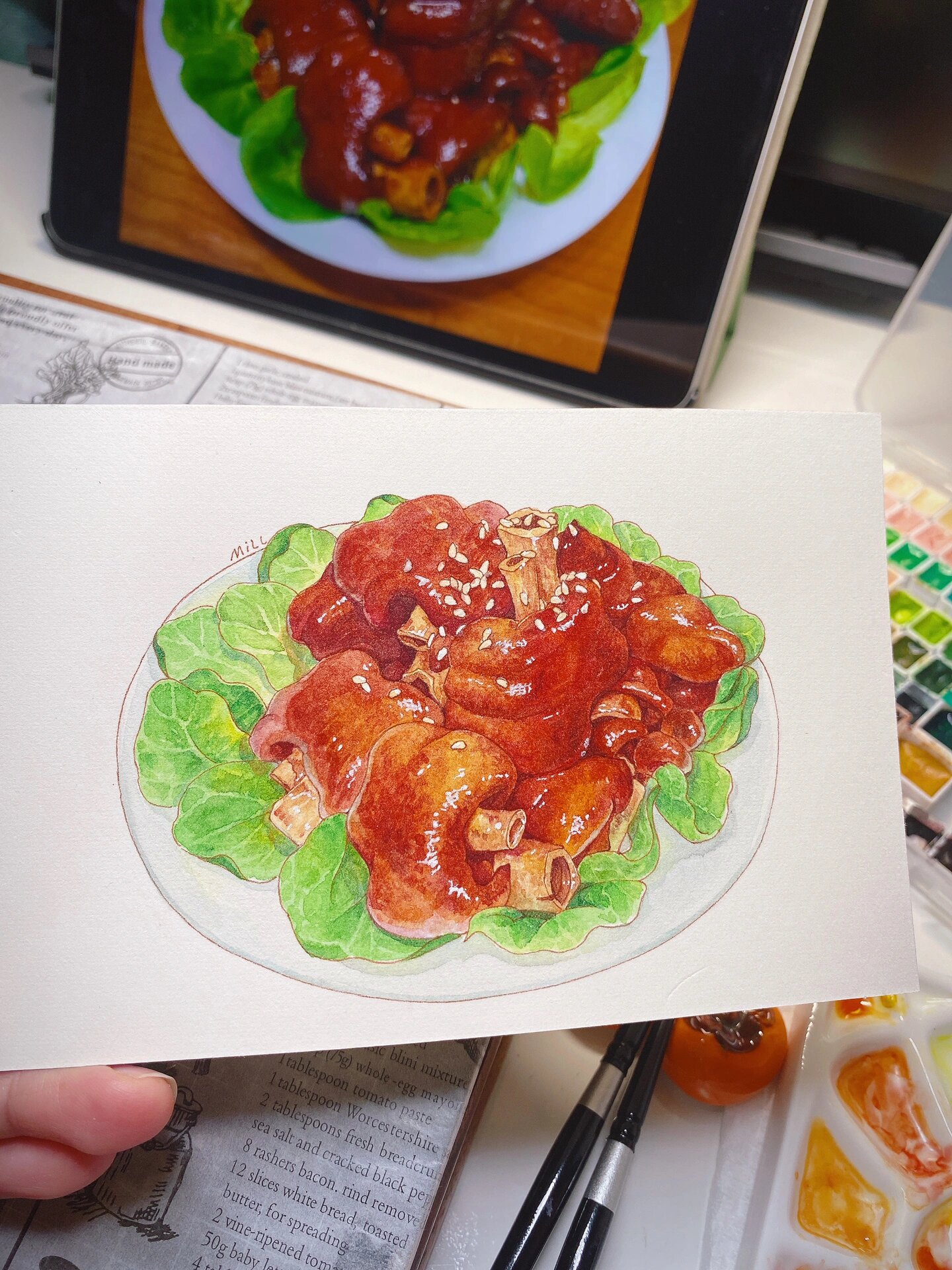 手绘水彩美食