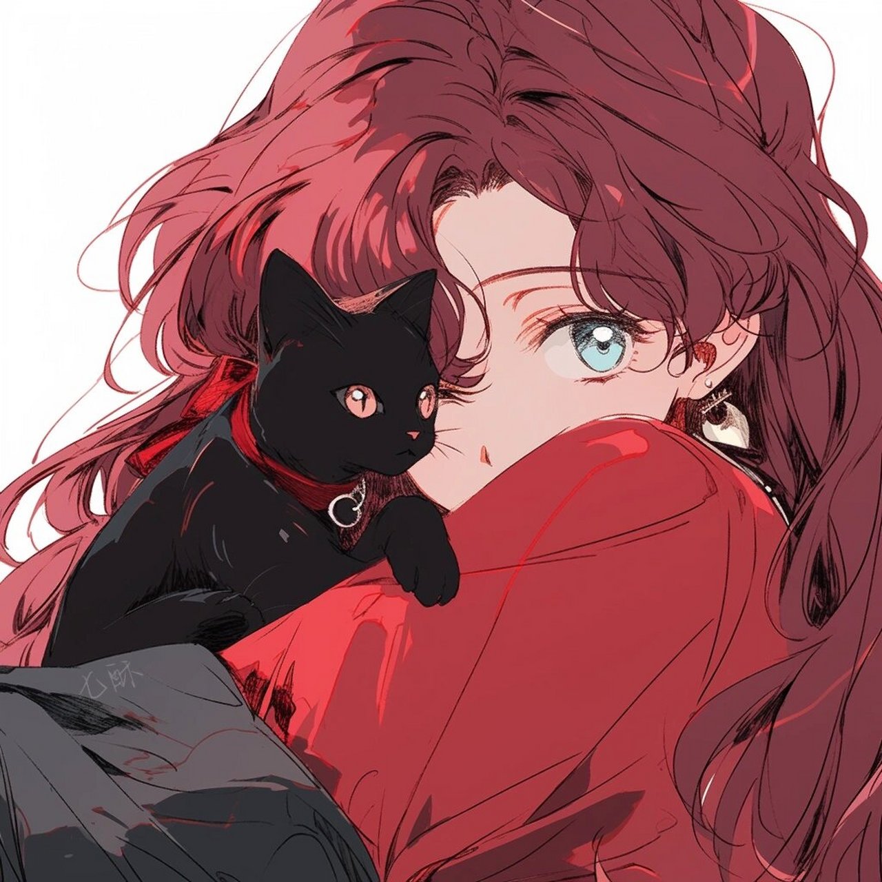 红发小姐姐,还有她的可爱小猫咪~ 大家自用自取 禁止盗图搬运哦 #头像