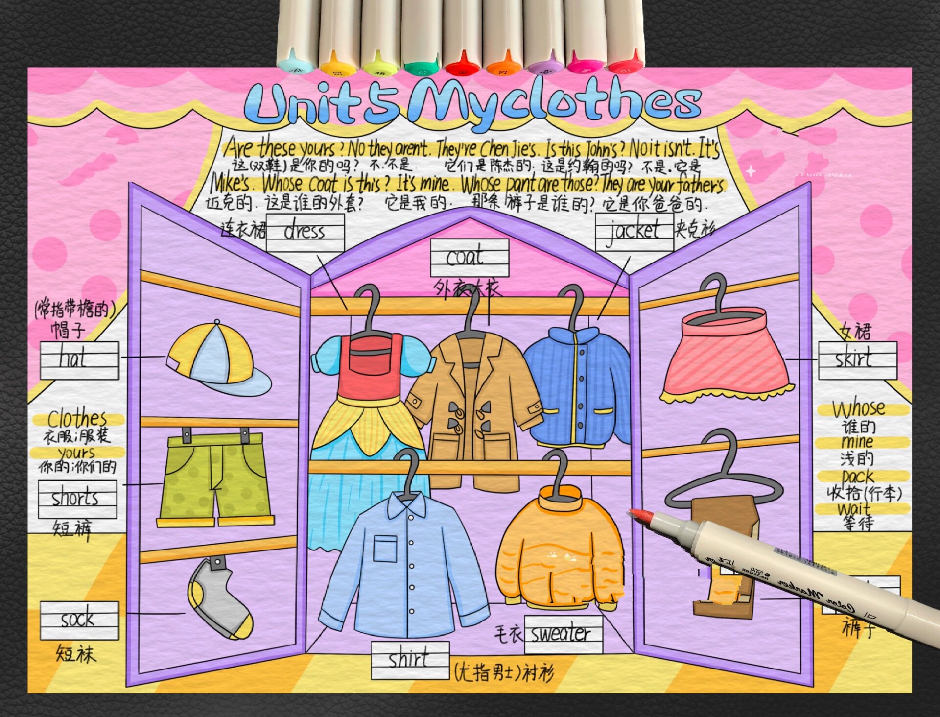 四年级下册英语小报unit 5 my clothes