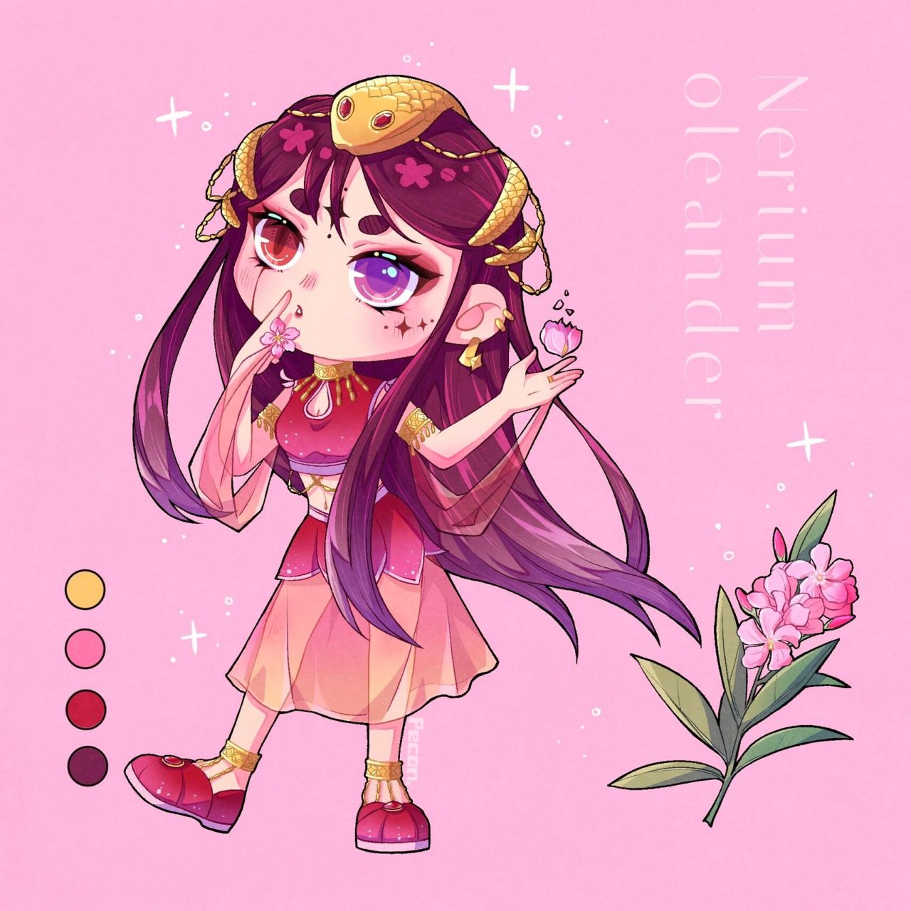 94花朵系列拟人图94(3) 不知不觉已经画了二十多种花花啦!