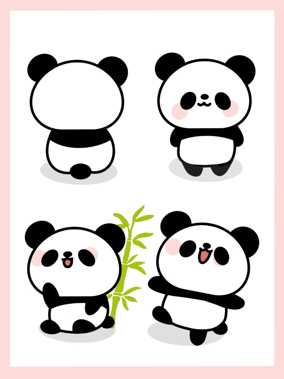 简笔画熊猫彩色图片