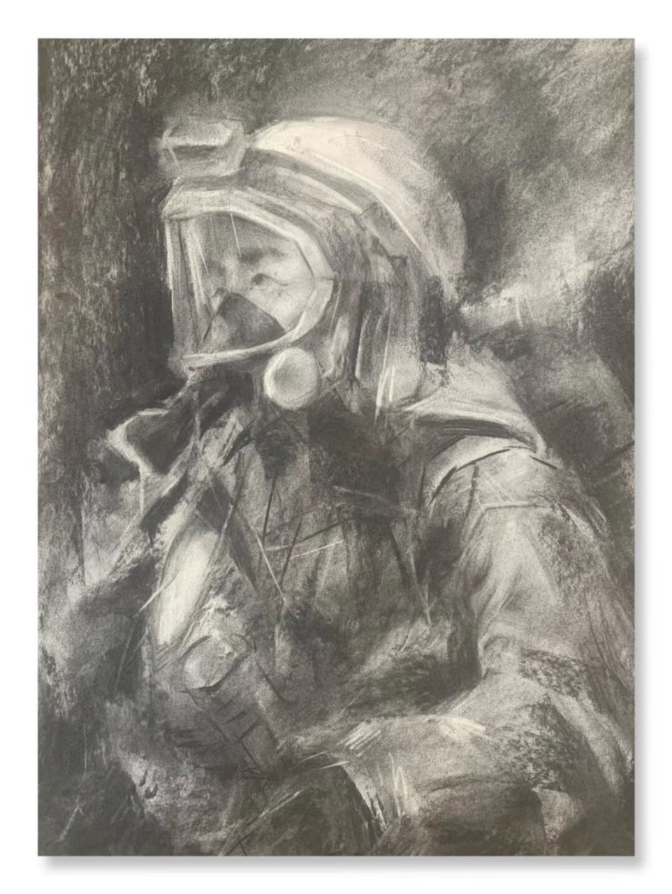 素描《消防员》