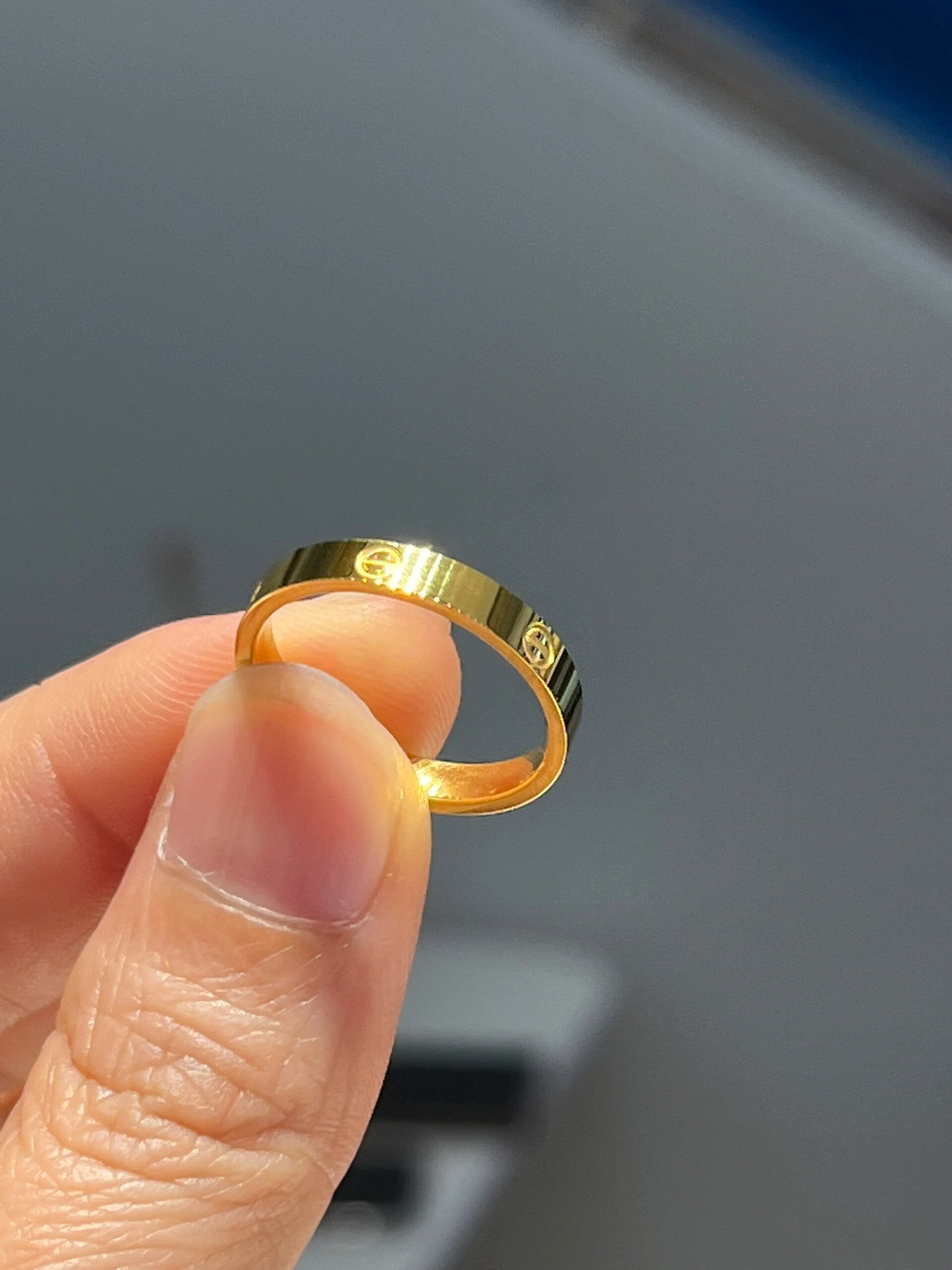 实心版黄金3克窄版卡家戒指 到手18006215