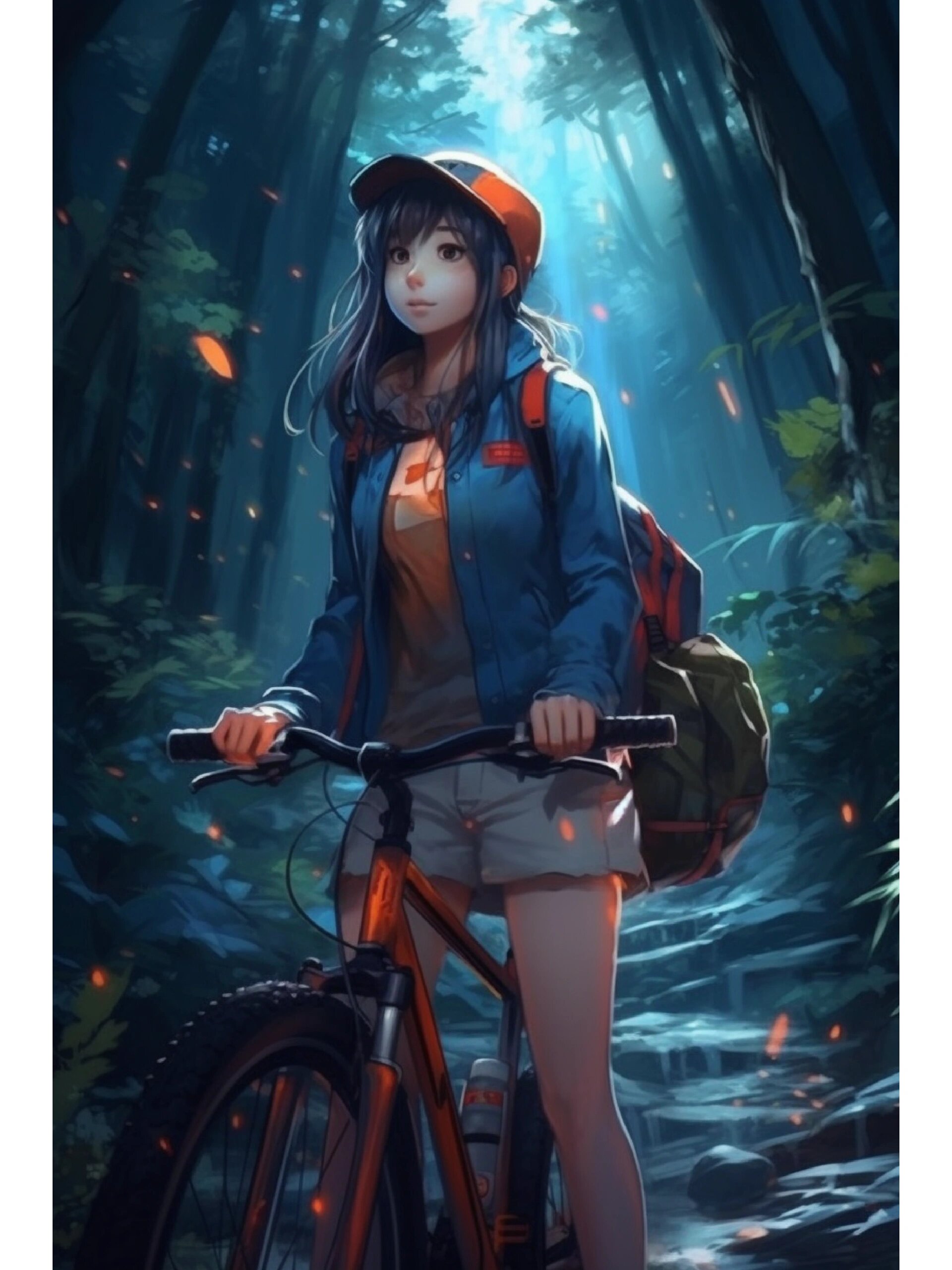 midjourney绘图 | 单车女孩 骑行 漫画 自然 关键词96 	 a anime