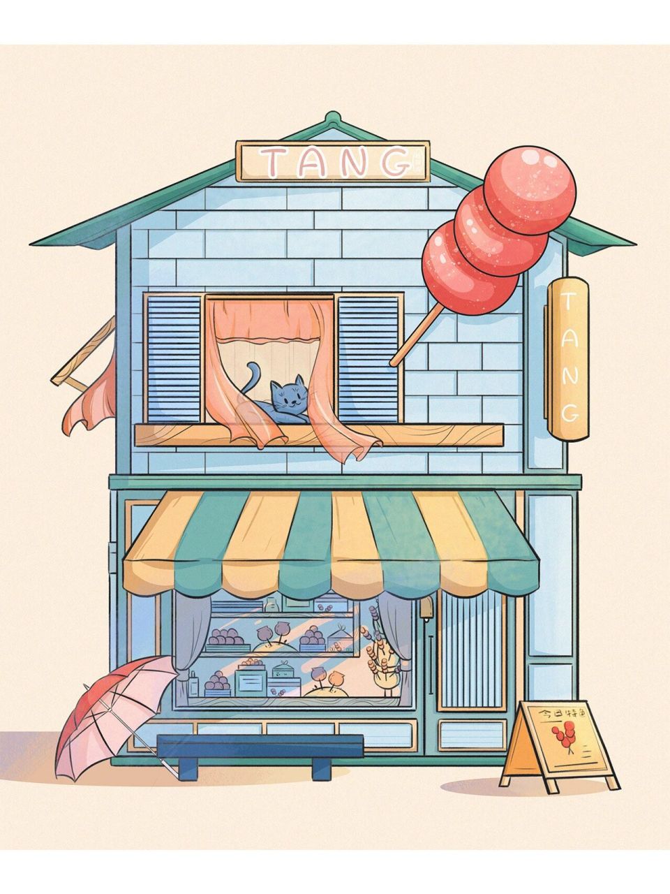 扁平风插画|建筑场景插画上色集合篇 扁平风插画|建筑场景插画上色