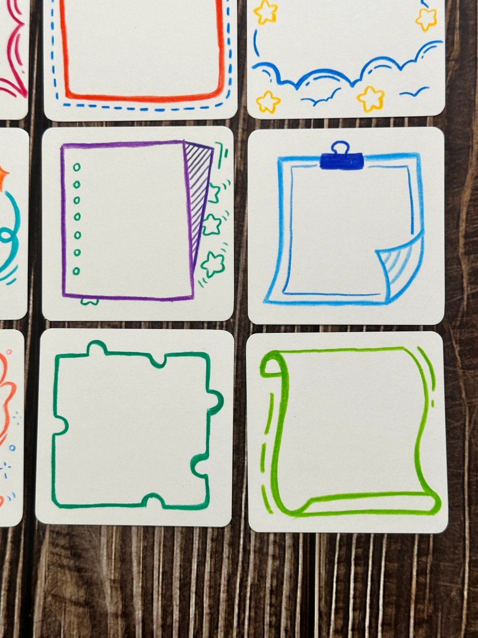 简笔画|万能手帐手抄报黑板报彩色边框素材 一看就会的边框素材合集