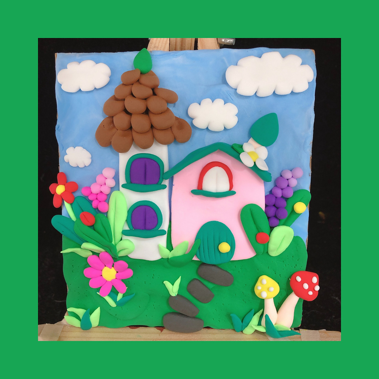 春天的房子～超轻黏土作品 #粘土手工# #超轻粘土手工# #粘土教程