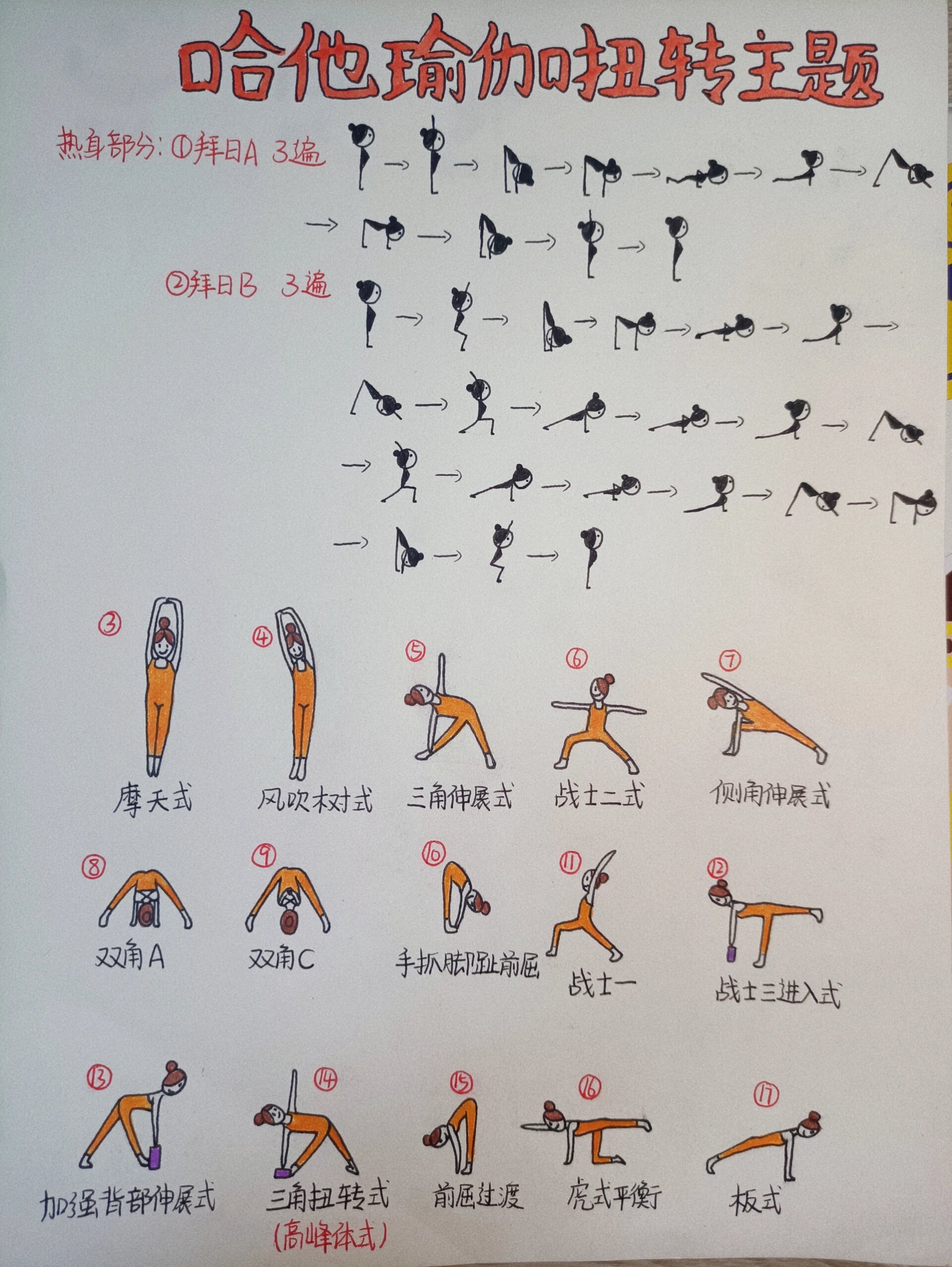 《哈他瑜伽扭转主题》排课99