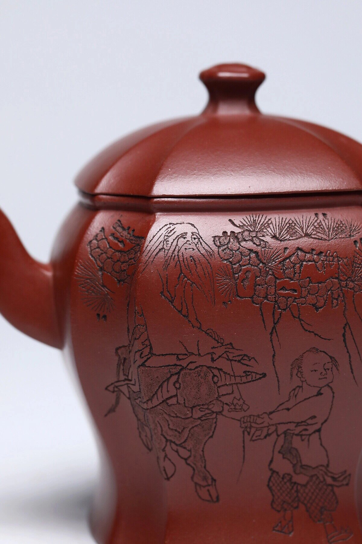 全手工紫砂壶 官帽 酒是仙家事,茶言禅者心.