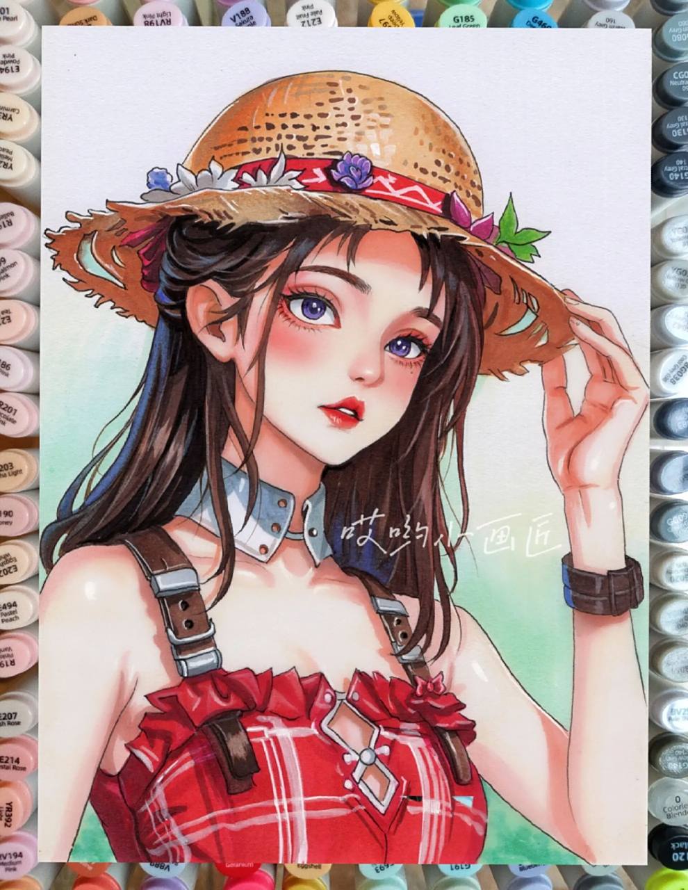 画完啦～|马克笔人物绘画过程 上一张脸部稍微画得太红了,这张还好把