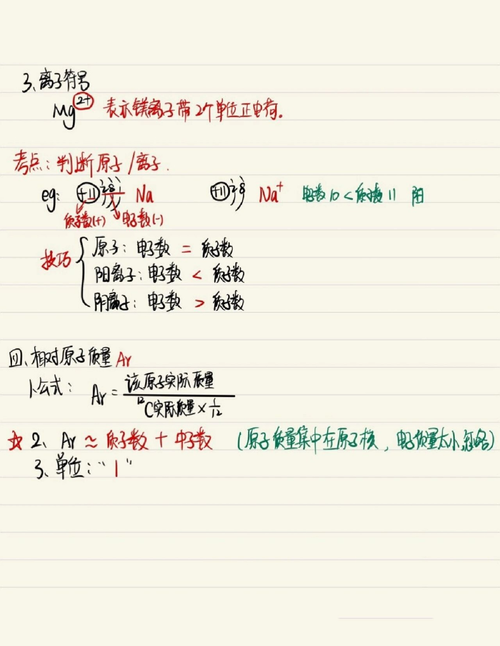 九年级化学《原子的结构》笔记