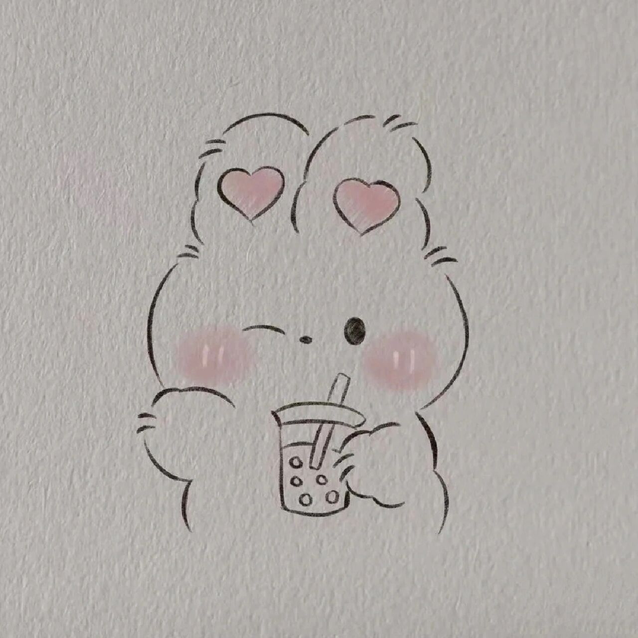 教你画喝奶茶的小兔子