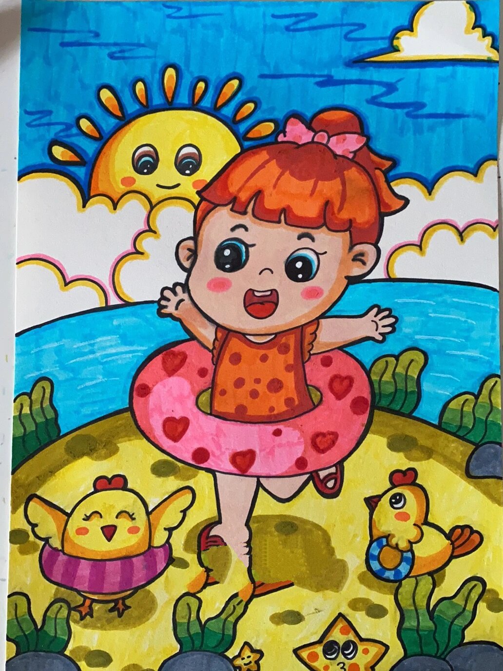 儿童画《夏天》