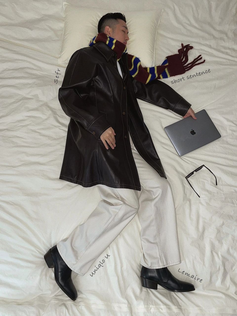 "睡梦中"ootd 之前看到paloma wool的lookbook 在床上躺着拍的形式真