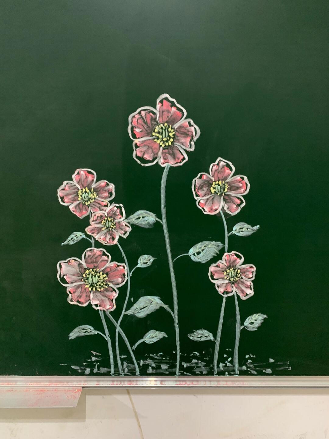 小花(粉笔画)