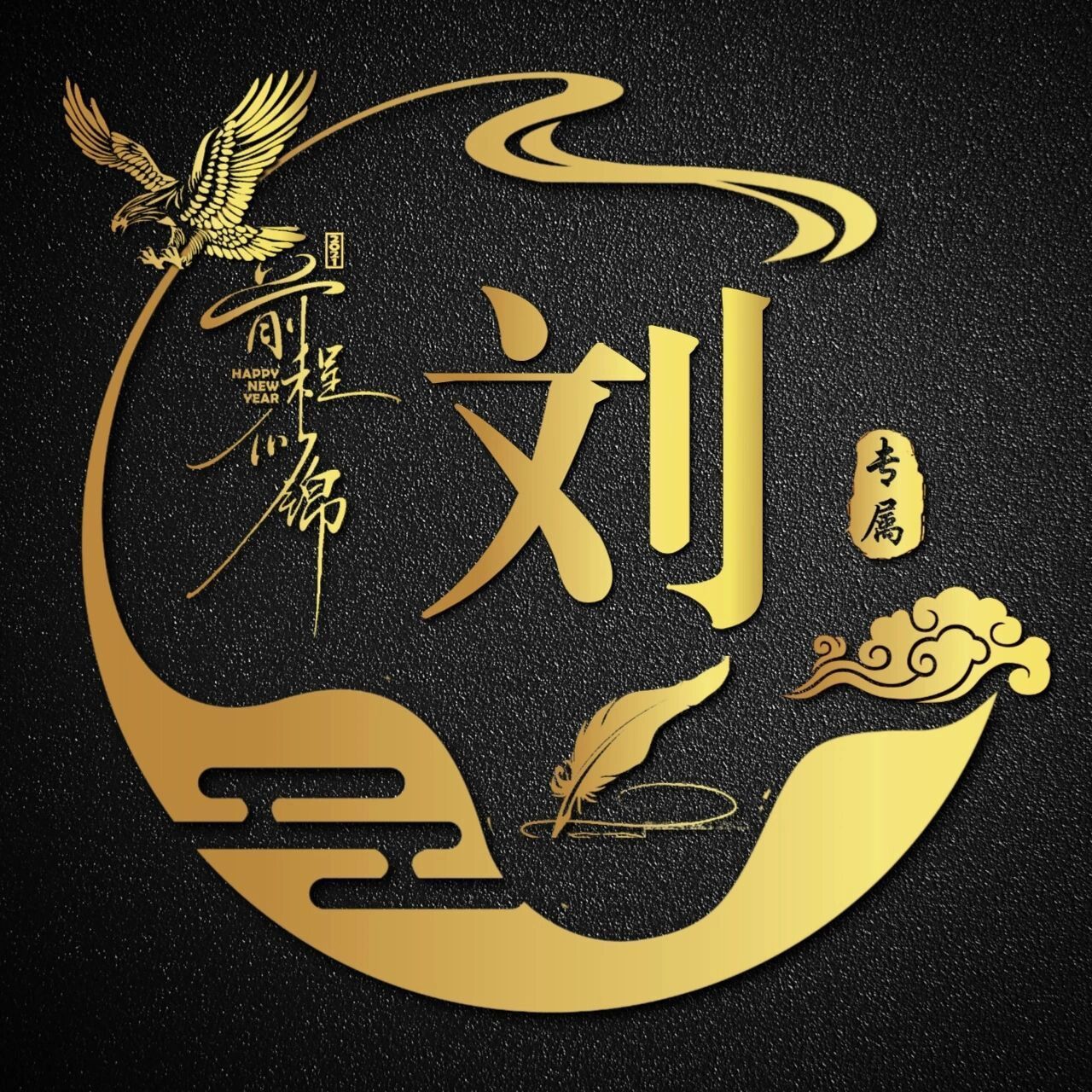 姓氏图腾背景"王,刘,李"