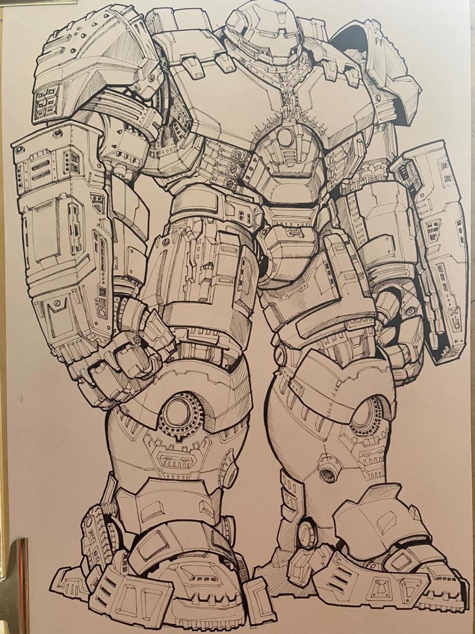 手绘反浩克装甲,感觉呆呆的