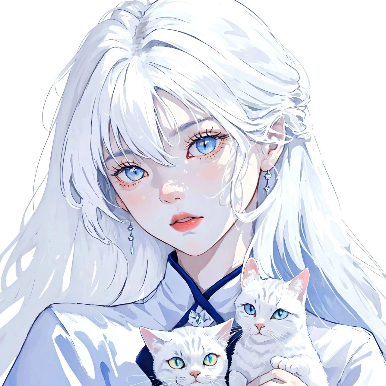 小猫咪需要人陪,我也一样 97|情侣头像 抱猫情侣头像来一组