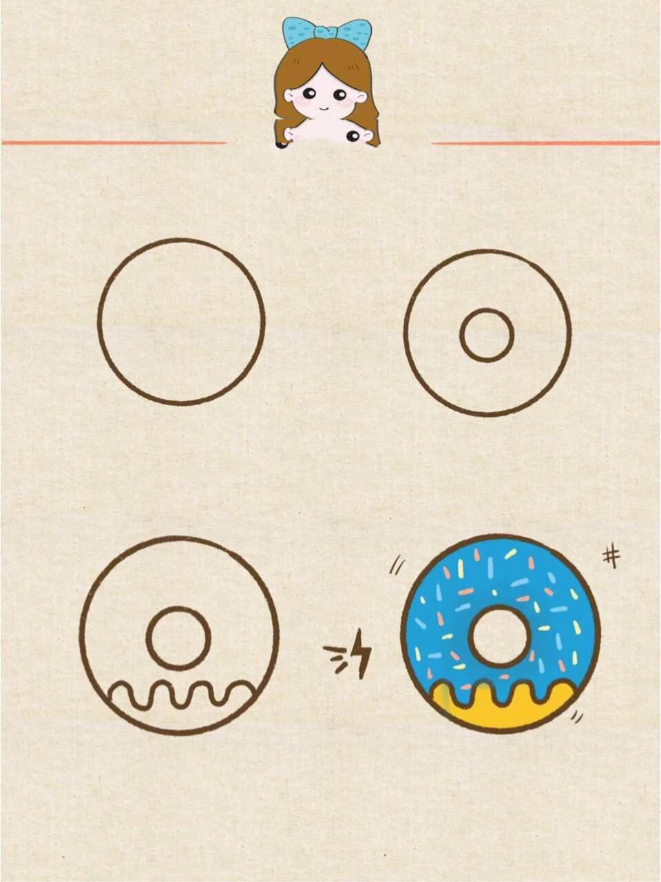 一看就会宝宝简笔画:甜甜圈93