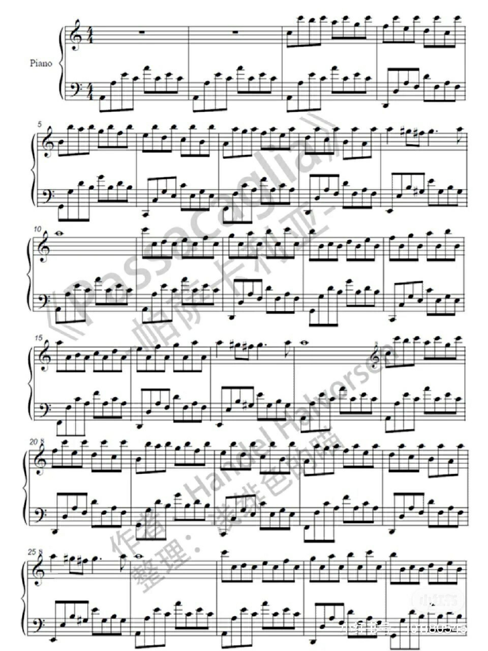 好多朋友私信,想要的《帕萨卡利亚》 #钢琴弹奏