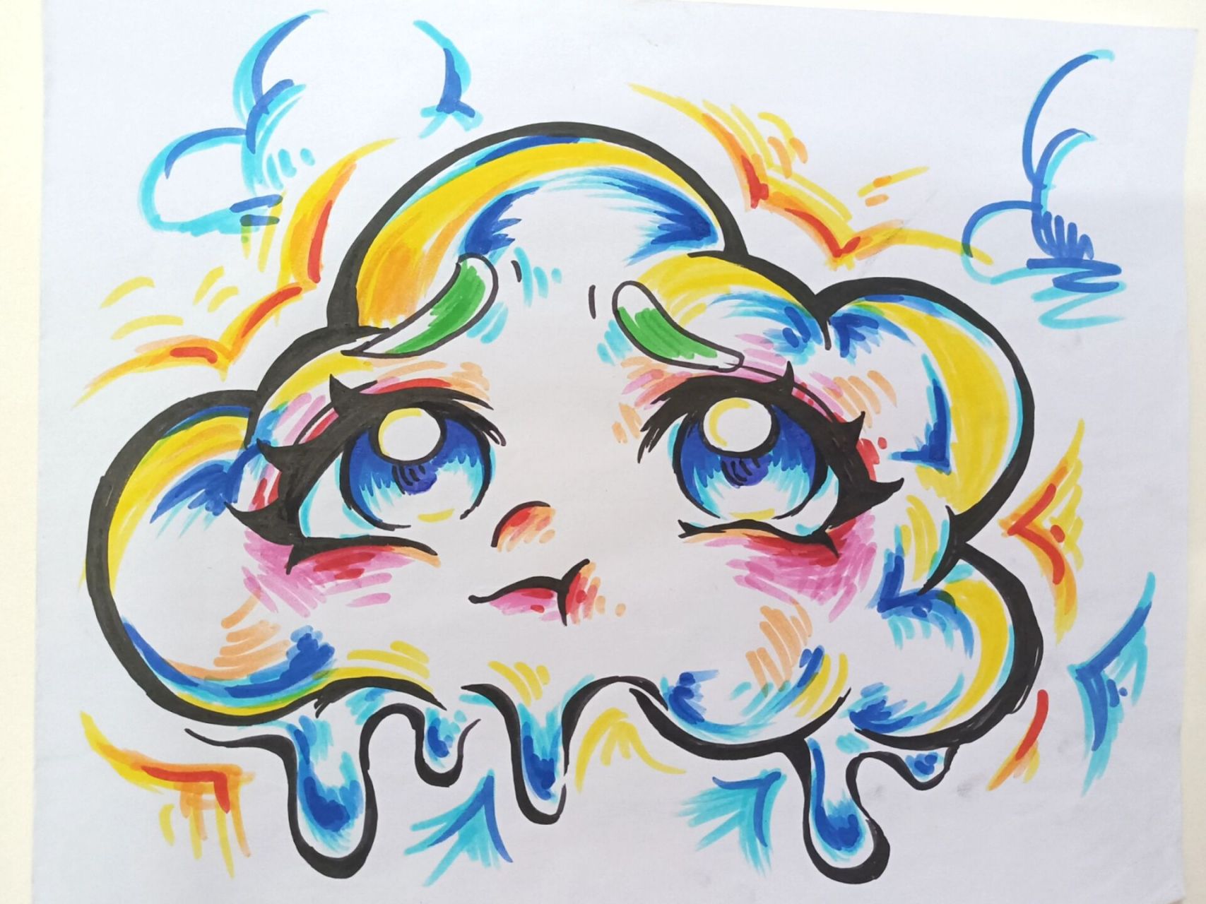 儿童画云朵 原创,背景建议自改