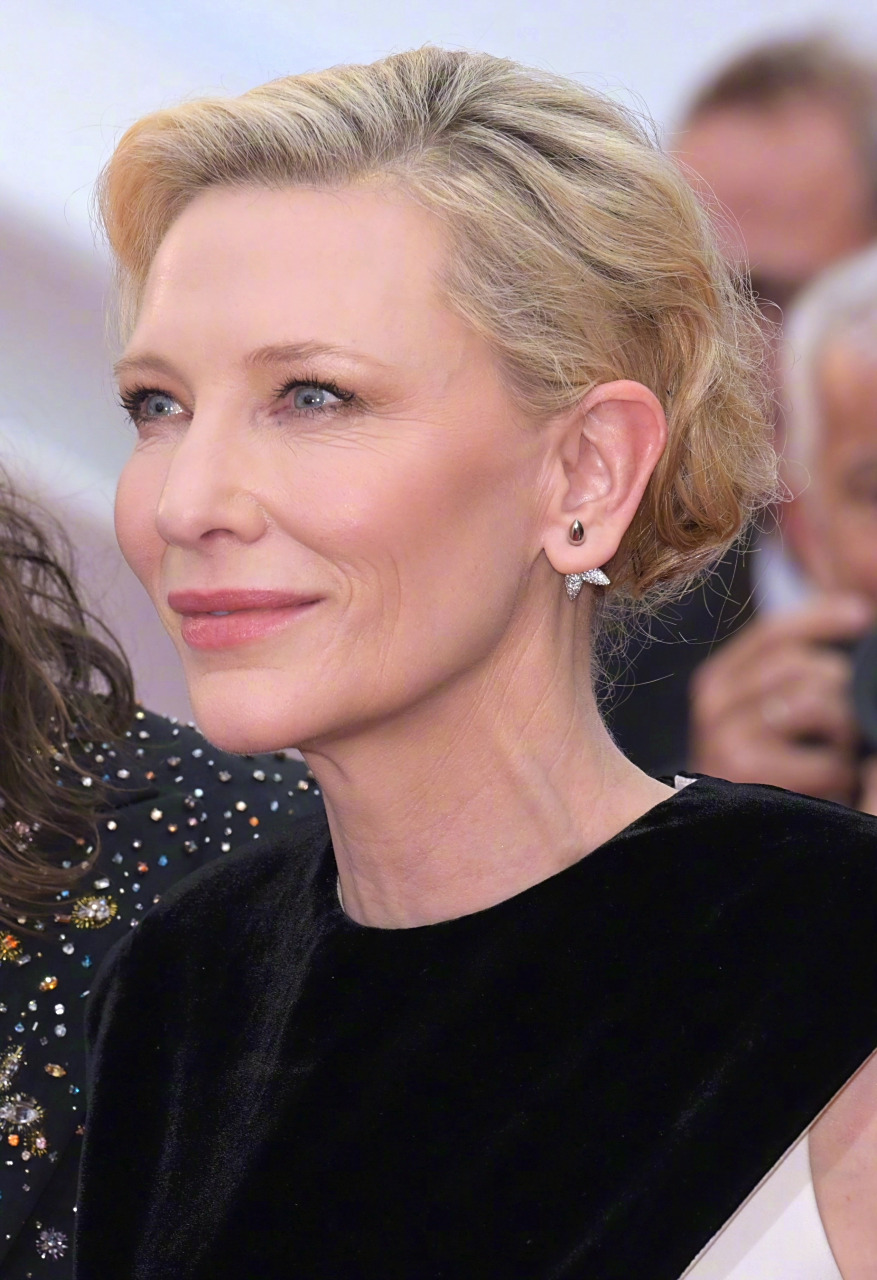 凯特布兰切特 戛纳身穿louis vuitton定制礼服的cate blanchett亮相