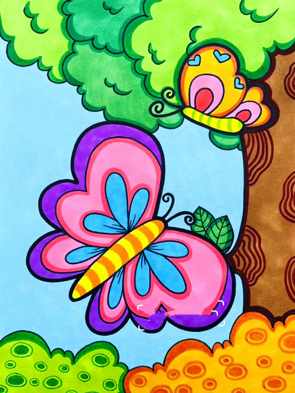 漂亮的蝴蝶03儿童画简笔画