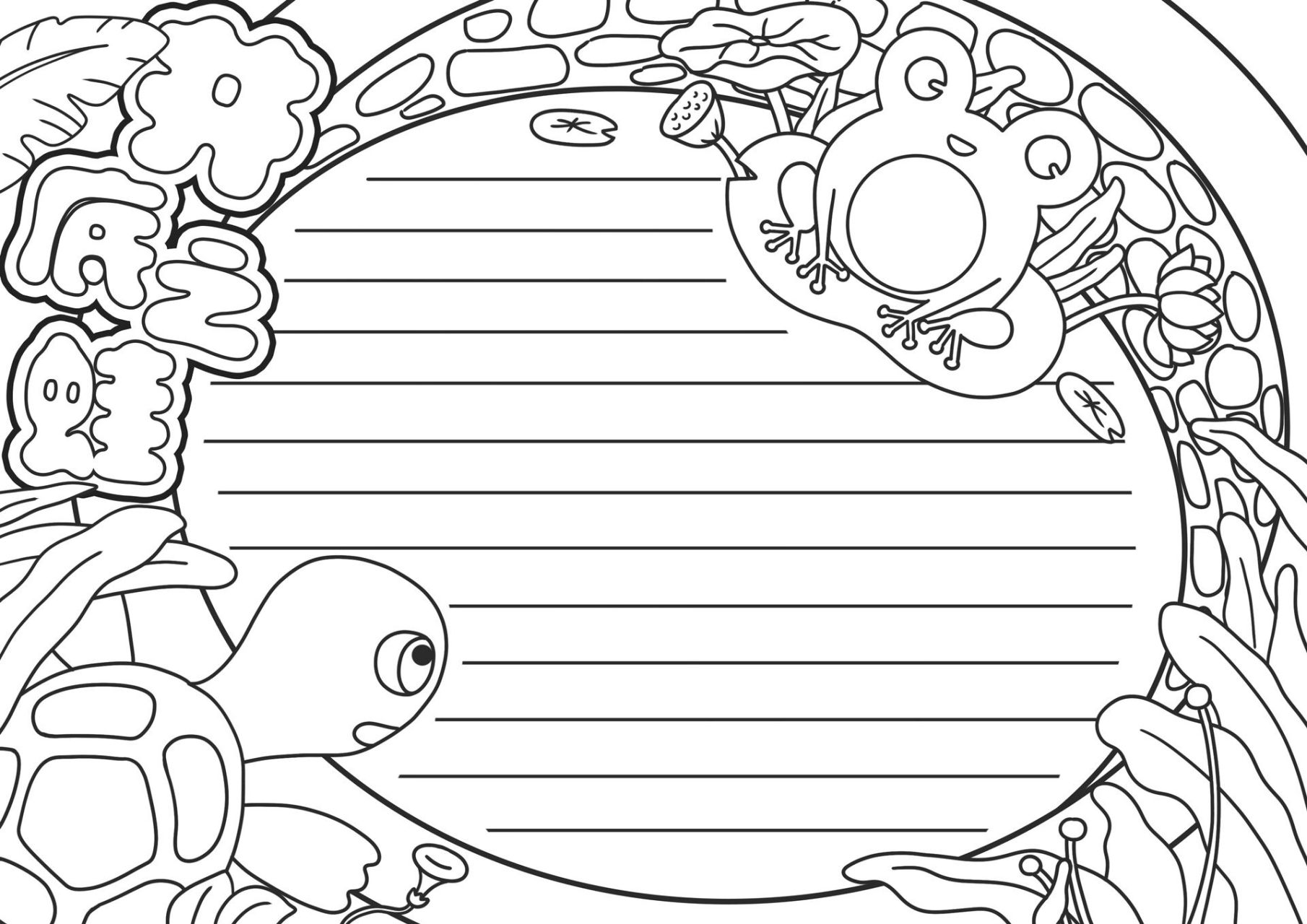 手抄报线稿,成语典故——井底之蛙 点赞关注收藏,内容仅供参考练习.