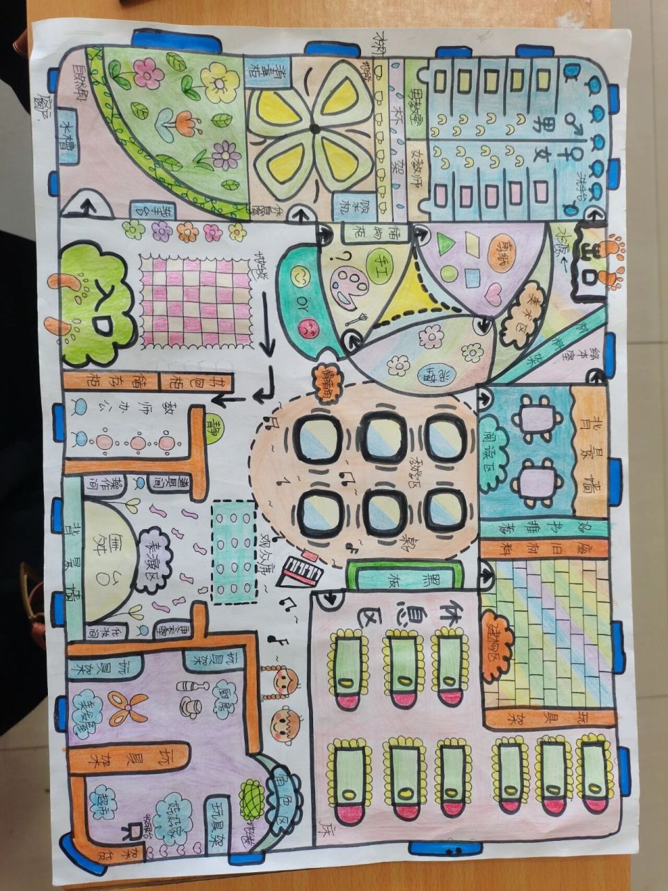 老师布置的教室平面设计图画完了