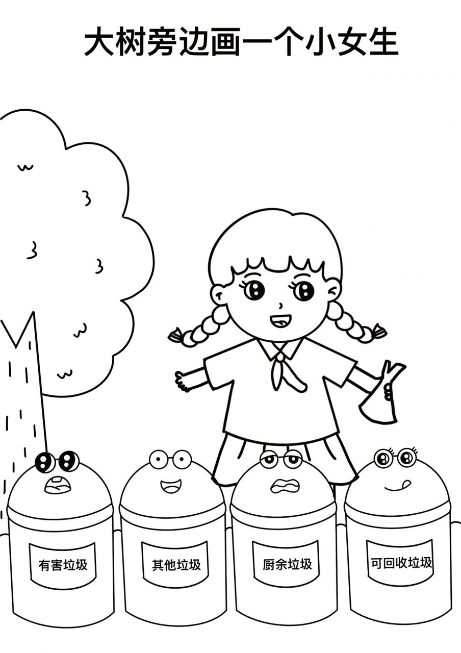 儿童创意保护环境主题绘画 小学生垃圾分类 保护地球主题画
