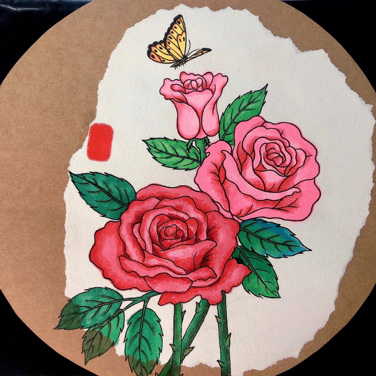 植物篇《玫瑰花》 创意美术绘画～玫瑰95 适合3～5年级孩子