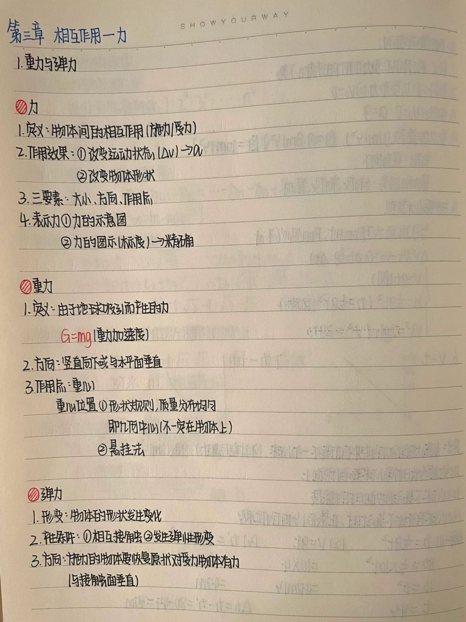 必修一物理|第三章笔记|笔记本 新高一必修一物理 第三章 相互作用