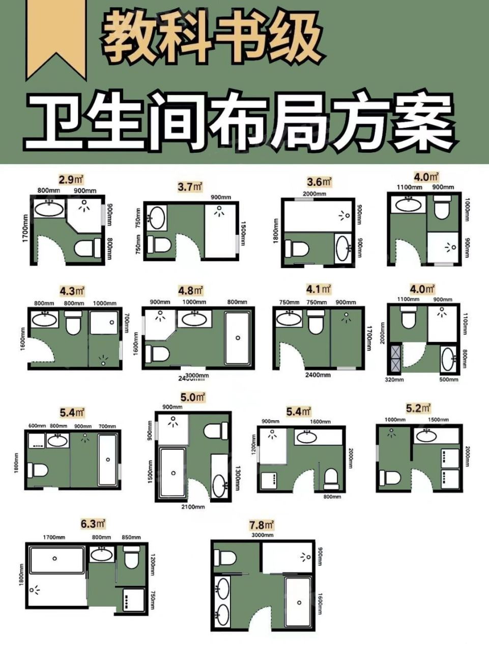 15个平方卫生间布局图图片