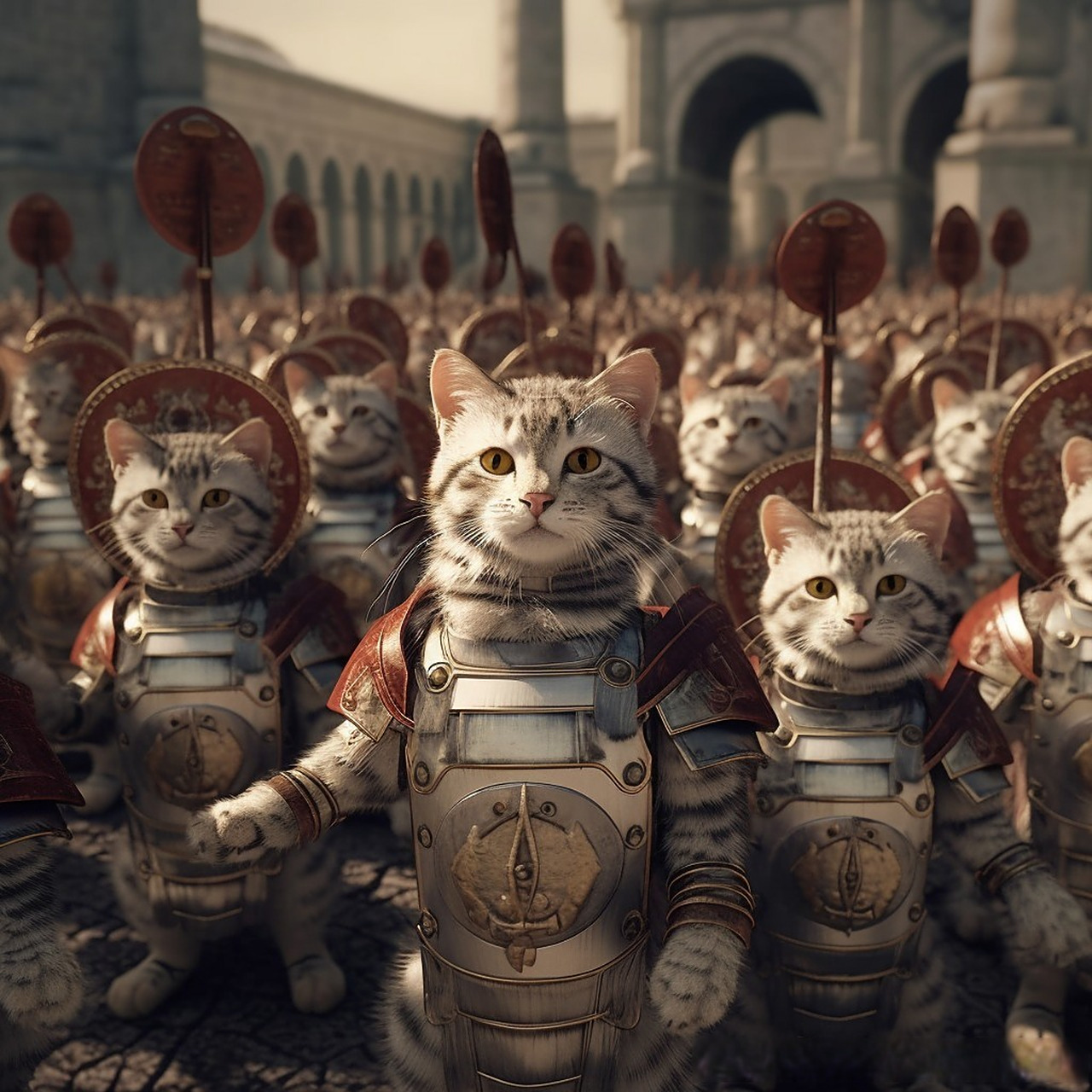 mj ai:罗马猫战士  作者anzu art a.i artwork