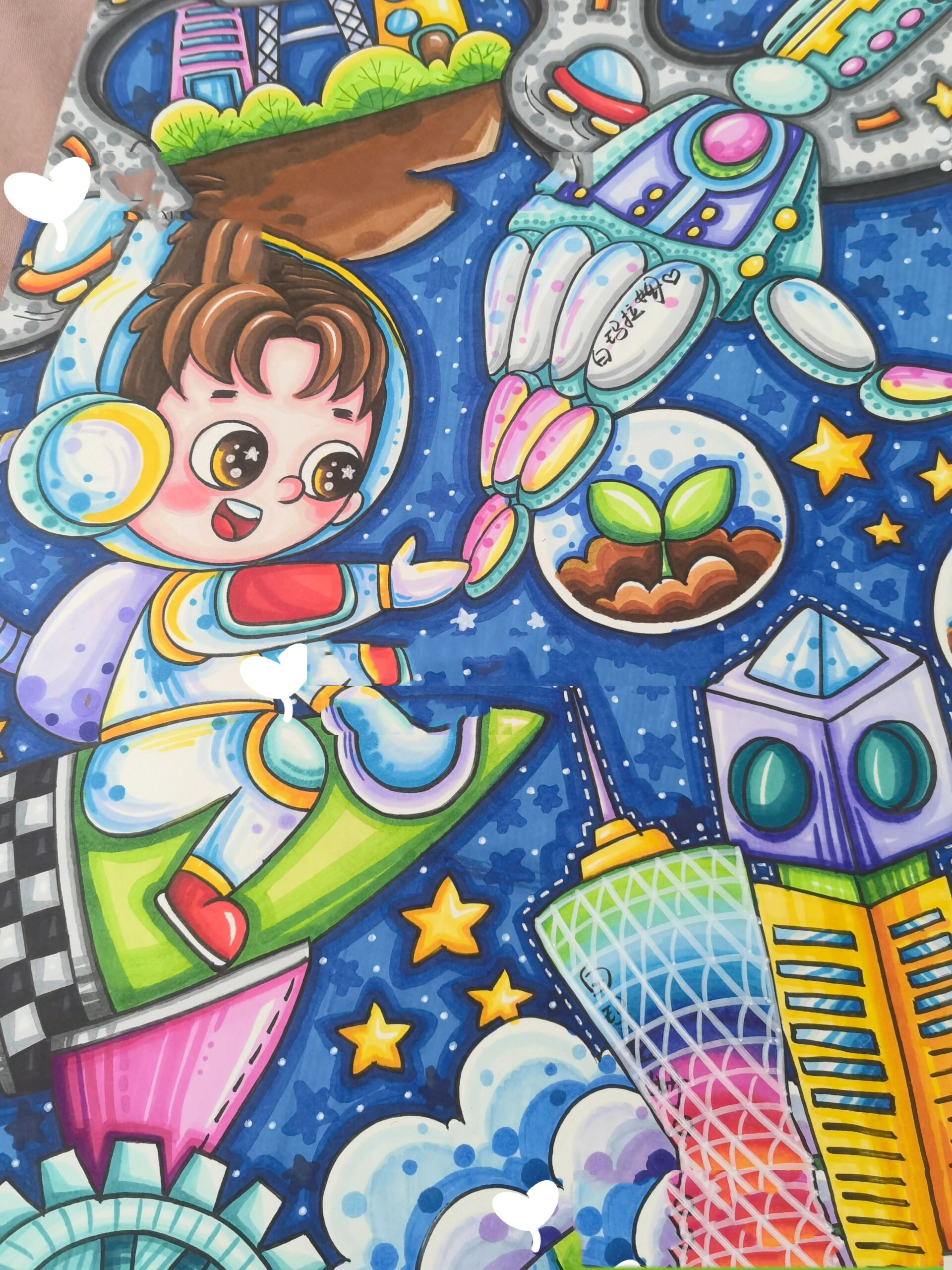 科创未来梦想之光原创主题画