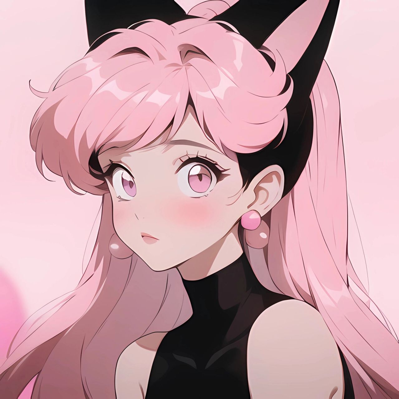 旧漫头像‖甜酷粉色猫女头像