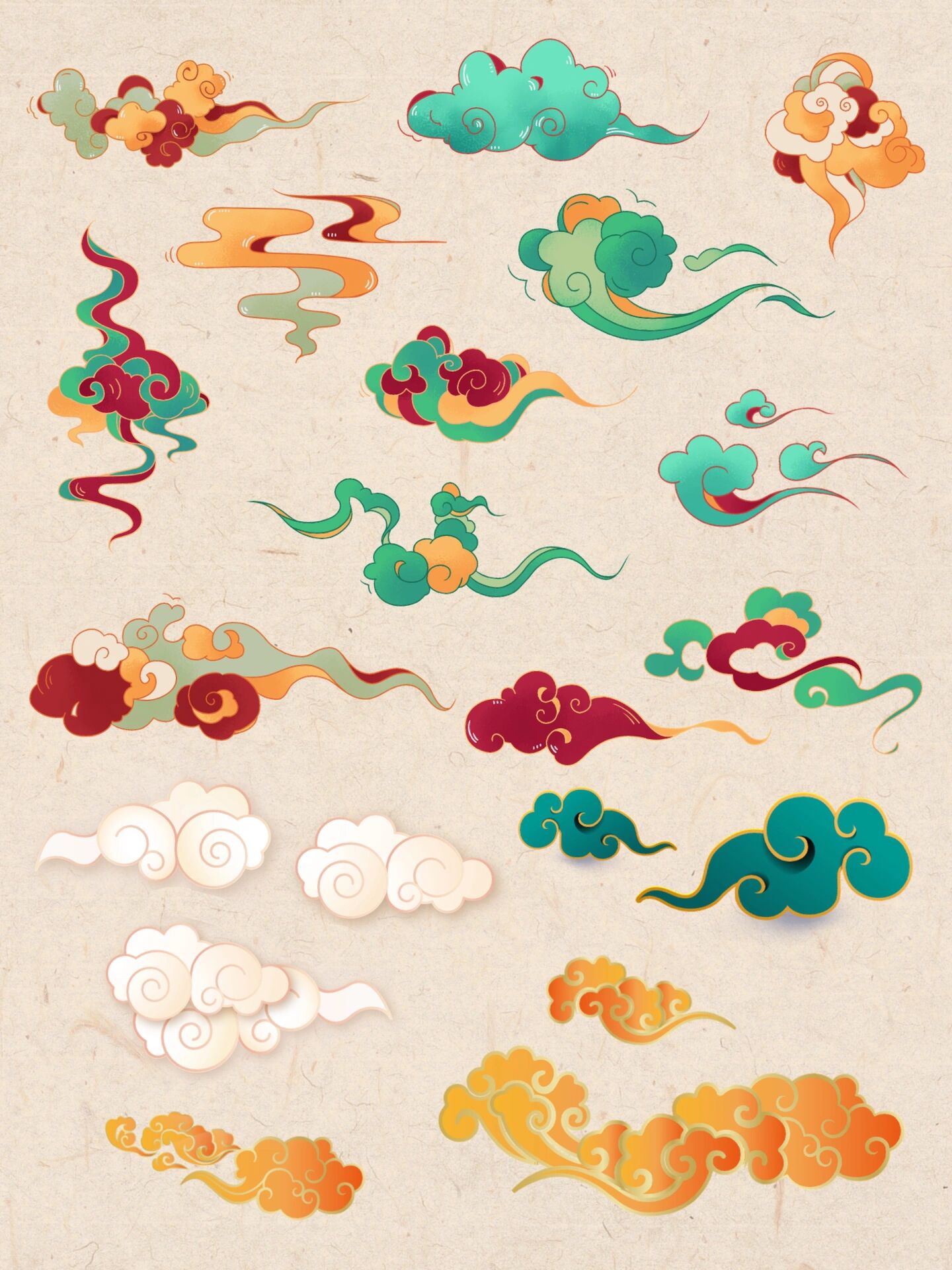 素材分享|国风敦煌祥云素材