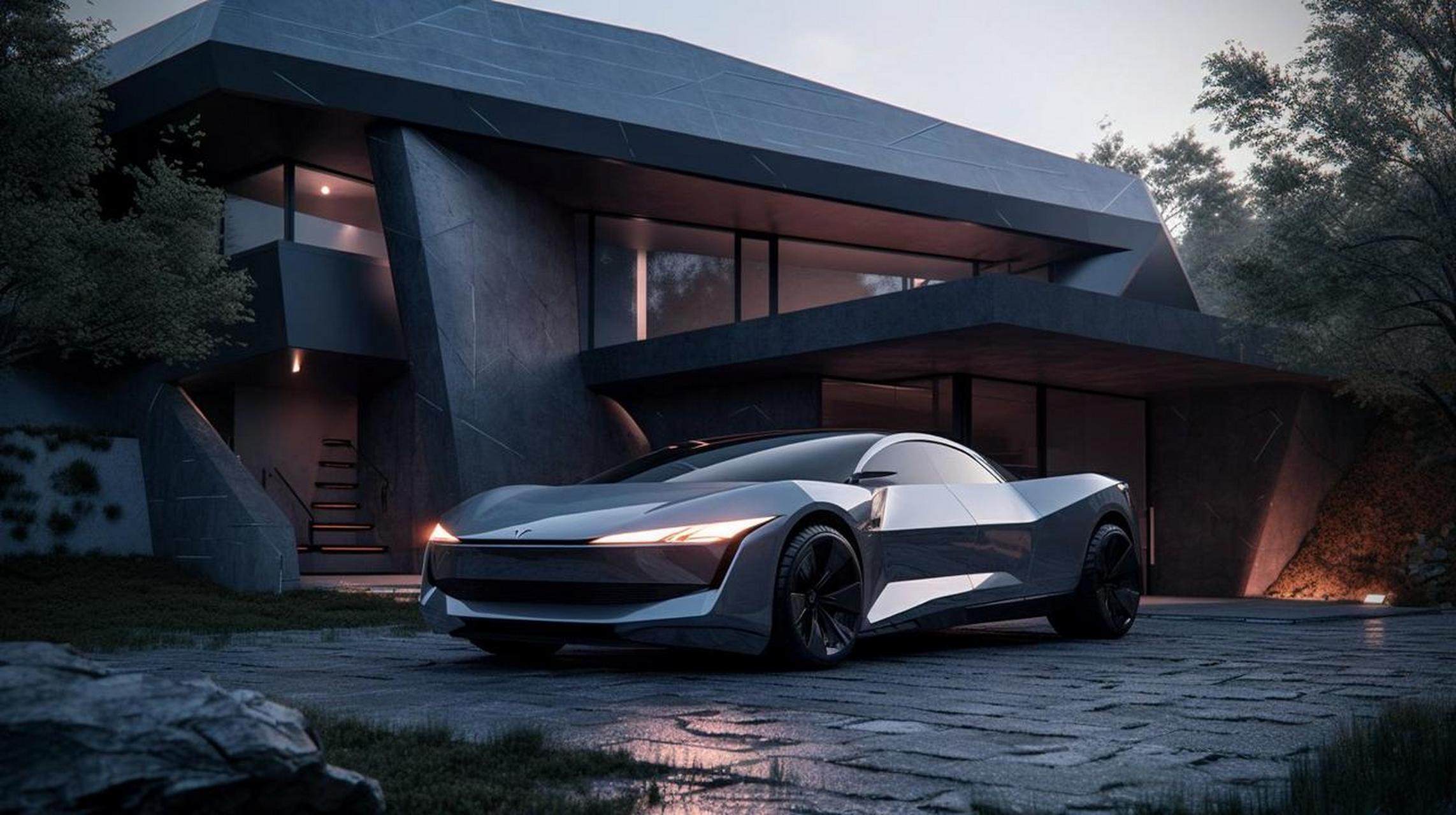 用midjourney ai 画的一张特斯拉概念车图 泰裤辣【来自懂车帝车友圈