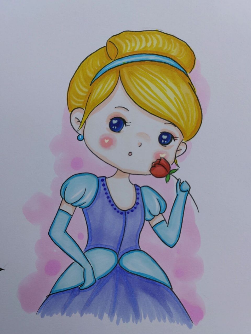 迪士尼公主 #马克笔手绘# #画画# #q版人物# #迪士尼公主头像