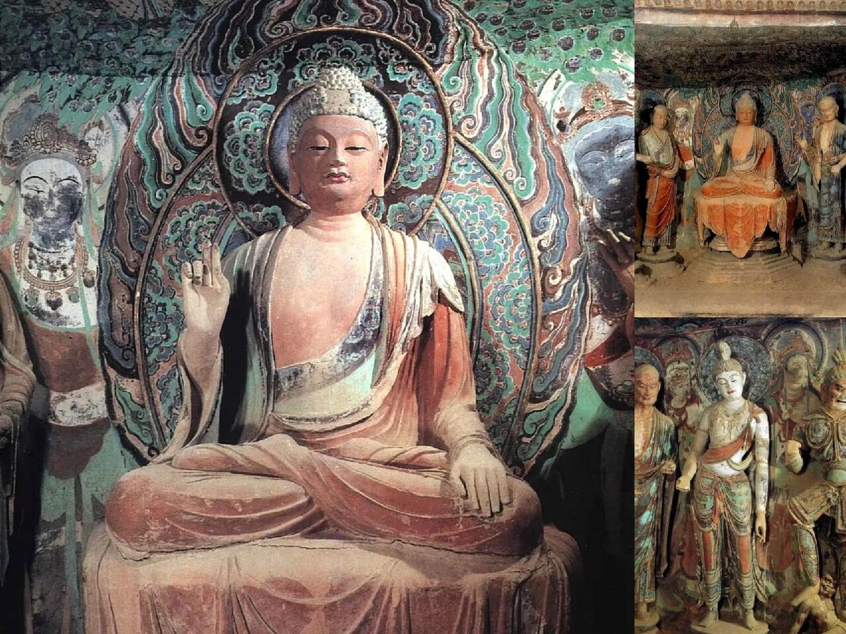 莫高窟第45窟释迦穆尼佛 第45窟据推测建于盛唐,位于莫高窟南区中段