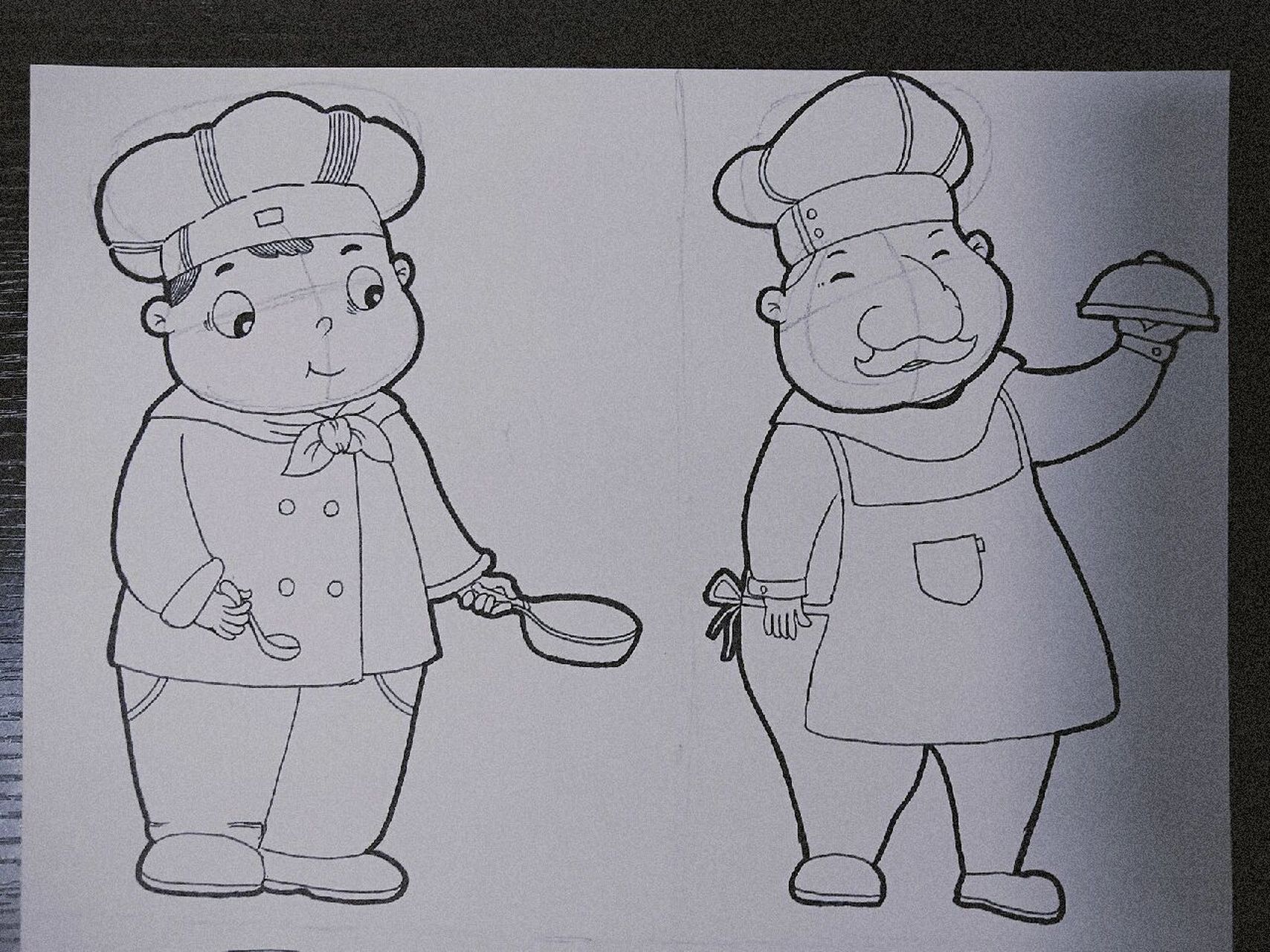 厨师的画法简笔画图片