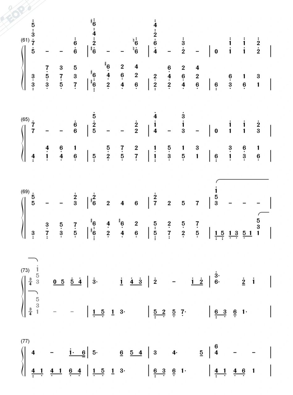 燃情岁月主题曲简谱钢琴双手曲谱
