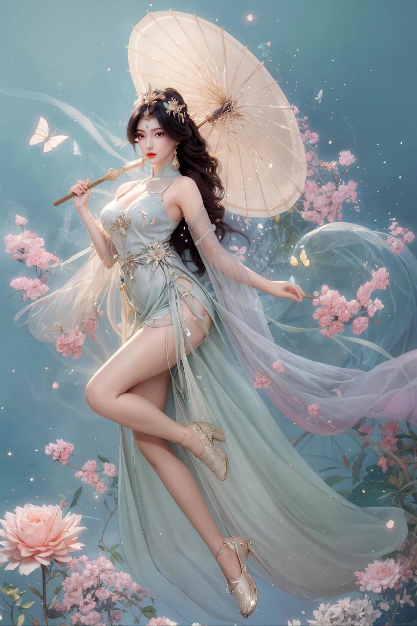 柳神唯美4k古风壁纸 晚上好,柳神唯美古风壁纸,执伞花仙子奉上