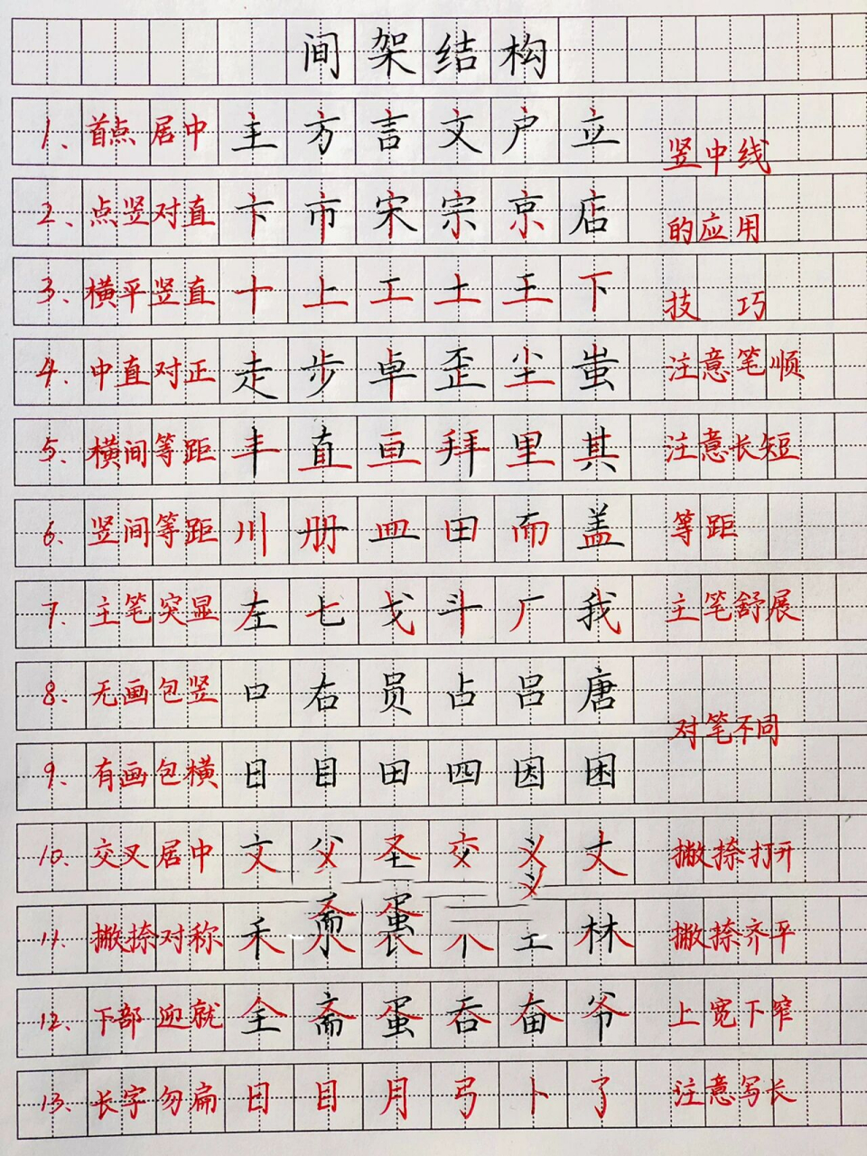 硬笔书法:间架结构 干货收藏97 除了笔画,结构是写好整个字的关键