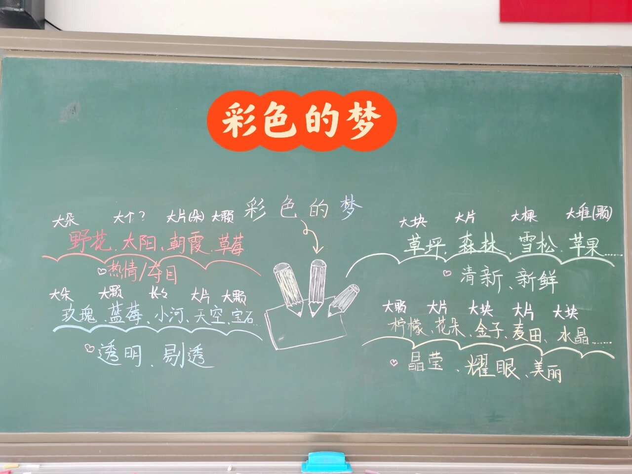 二下8《彩色的梦》板书