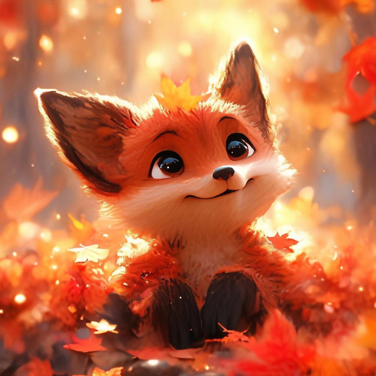 你们有没有超级可爱的小狐狸头像啊?而且,这个表情也很适合秋天呢!
